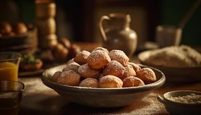 unos ricos buñuelos de manzana