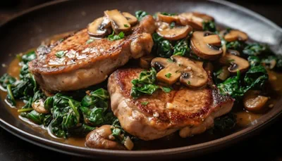 receta de pollo con champiñones