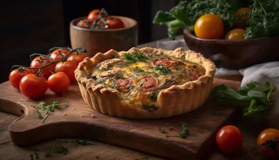 un rico quiche de pollo
