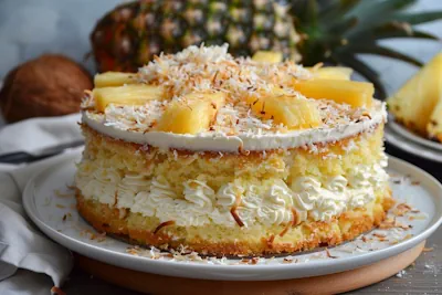una deliciosa Torta de Piña con Crema