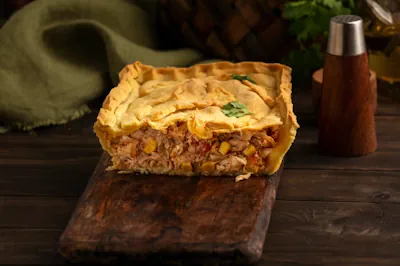 un rico Empadão de Pollo (Empadão de Frango)