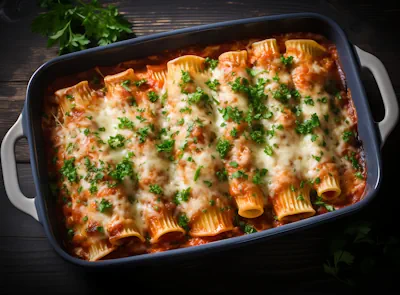 Sabrosos Canelones con Salsa de Tomate y Berenjenas