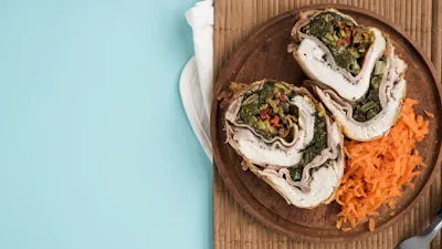 Deliciosa Ternera Rellena de Champiñones y Queso Azul